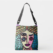 Funky Abstracte kunst om te dragen Crossbody Tas (Voorkant)
