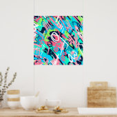 Funky Abstracte Kunst Poster (Keuken)