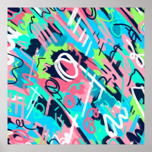 Funky Abstracte Kunst Poster (Voorkant)