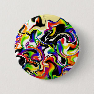 Funky abstracte kunstmagneet ronde button 5,7 cm