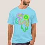 Funky Abstracte, langwerpige kunst T-shirt (Voorkant)