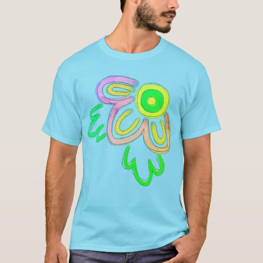 Funky Abstracte, langwerpige kunst T-shirt (Voorkant)
