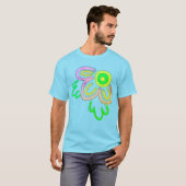 Funky Abstracte, langwerpige kunst T-shirt (Voorkant volledig)
