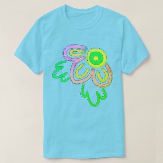 Funky Abstracte, langwerpige kunst T-shirt (Design voorkant)
