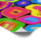 Funky Abstracte olieverf cirkels Perfect Poster (Hoek)