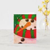 Funky Abstracte Snowman Kaart (Gele Bloem)