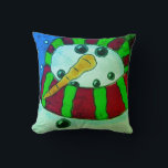Funky Abstracte Snowman Kerstmis Kussen<br><div class="desc">Mijn abstracte schilderij van een sneeuwman maakt dit mooie kussen een uniek werk van kerstkunst!</div>
