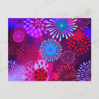 Funky Abstracte Sparkle Shine Flower Petals Briefkaart