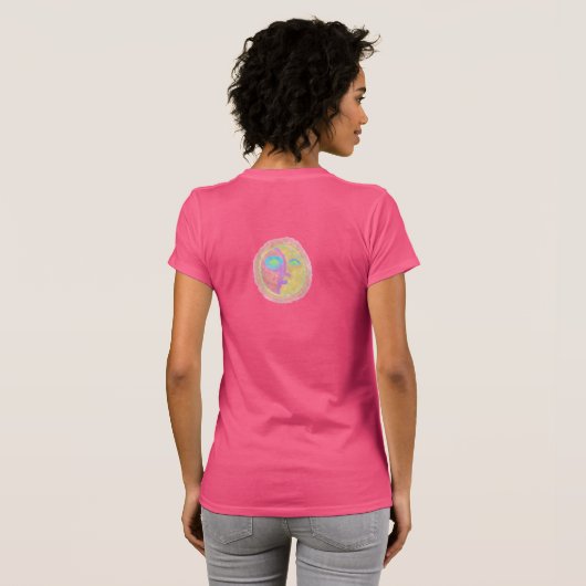Funky Abstracte Sun Face Wearable Art T-shirt (Achterkant volledig)