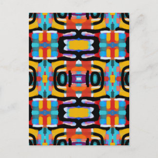 Funky Abstracte Unieke Kleuren Handgeschilderde Ui Briefkaart