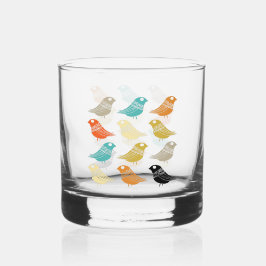 Funky Abstracte Vogels Midden Eeuw Deens Modern Whisky Glas