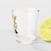 Funky Abstracte vogels midden eeuw Modern Shot Glas (Rechts)