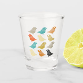 Funky Abstracte vogels midden eeuw Modern Shot Glas