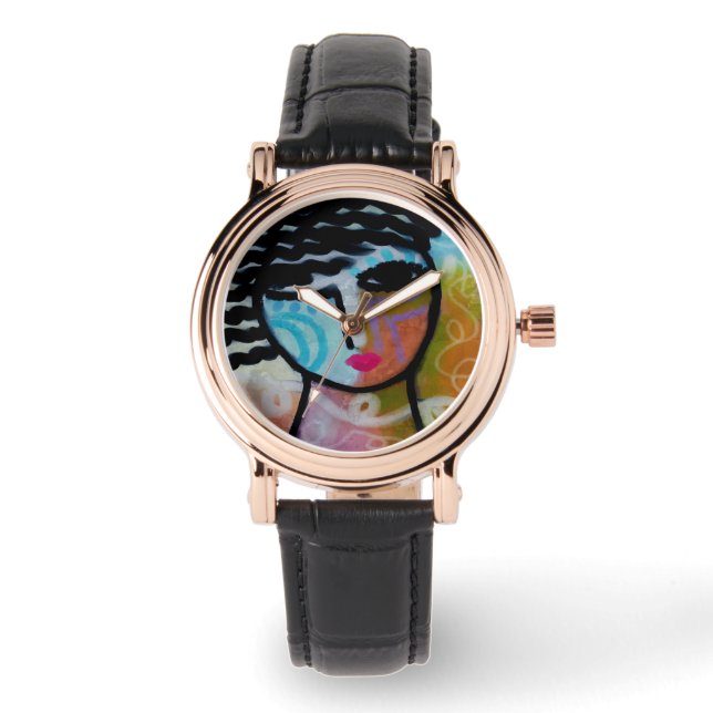 Funky Abstracte Wearable Art Horloge (Voorkant)