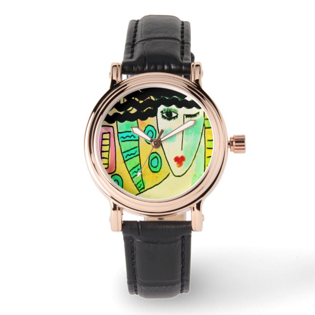 Funky Abstracte Wearable Art Horloge (Voorkant)