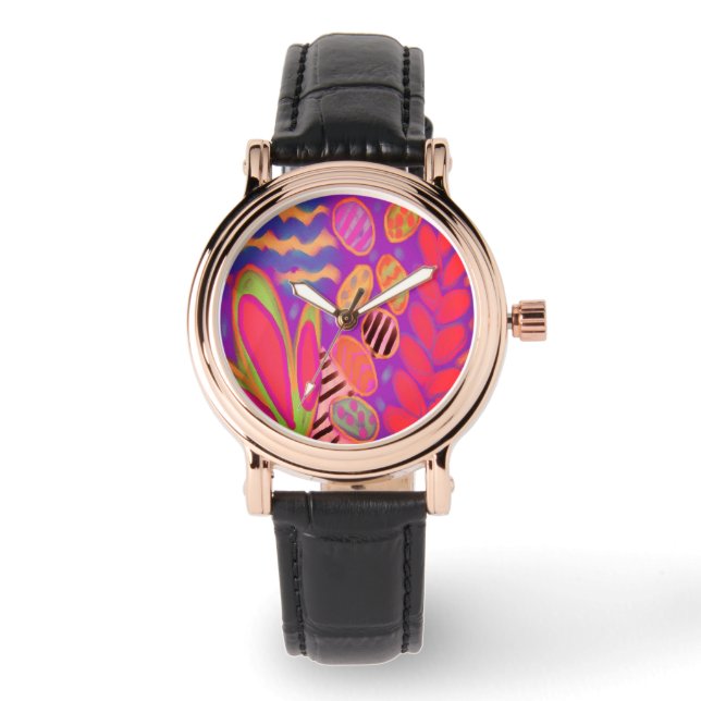 Funky Abstracte Wearable Art Horloge (Voorkant)