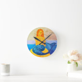 Funky Abstracte Zeemeerminnen schilderen Ronde Klok (Huis)