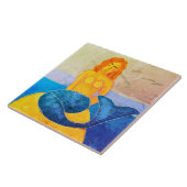 Funky Abstracte Zeemeerminnen schilderen Tegeltje (Zijkant)