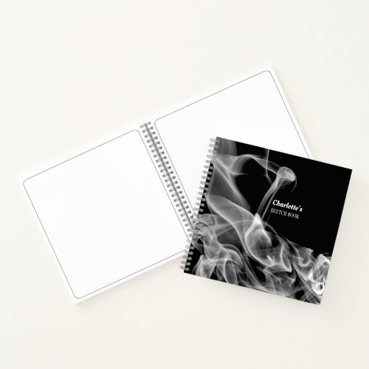 Funky Abstracte zwarte witte roke boten Notitieboek (Binnen)