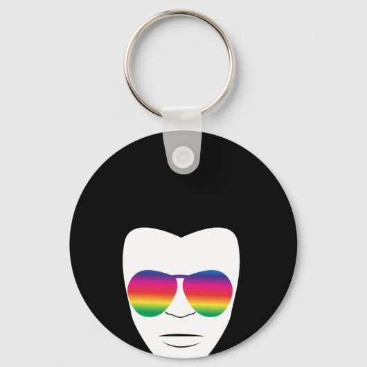 Funky Afro Hair Boy Sleutelhanger (Voorkant)