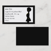 Funky Afro Woman Silhouette Visitekaartje (Voorkant / Achterkant)