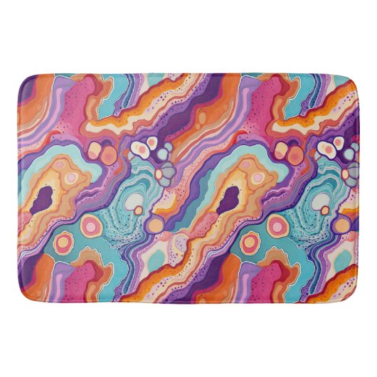 Funky Agaat Geode Abstract Patroon Badkamer Badmat (Voorkant)