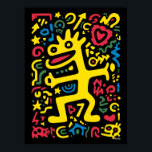 Funky Alien Dragon Yellow - Neon Pop Art Creature Poster<br><div class="desc">Stap in een neondroom met deze funky Alien Dragon in vet geel. Een eigenzinnig kosmisch wezen,  vol energie en houding,  omgeven door levendige vormen en gloeiende kleuren. Perfect voor het toevoegen van funky vibes,  retro pop art charme en speelse buitenaardse spirit aan elke kamer.</div>