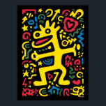 Funky Alien Dragon Yellow - Neon Pop Art Creature Poster<br><div class="desc">Stap in een neondroom met deze funky Alien Dragon in vet geel. Een eigenzinnig kosmisch wezen, vol energie en houding, omgeven door levendige vormen en gloeiende kleuren. Perfect voor het toevoegen van funky vibes, retro pop art charme en speelse buitenaardse spirit aan elke kamer.</div>
