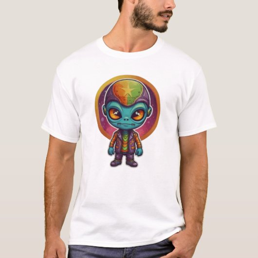 Funky Alien Peace Sign T-shirt (Voorkant)