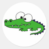 Funky Alligator Ronde Sticker (Voorkant)