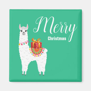 Funky Alpaca Kerstmis schattige lama Magneet