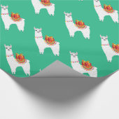 Funky Alpaca Kerstschattige lama Cadeaupapier (Hoek)
