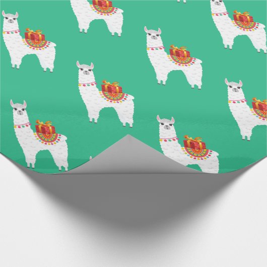 Funky Alpaca Kerstschattige lama Cadeaupapier (Hoek)