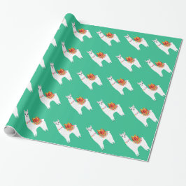Funky Alpaca Kerstschattige lama Cadeaupapier
