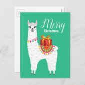 Funky Alpaca Kerstschattige lama Feestdagenkaart (Voorkant / Achterkant)