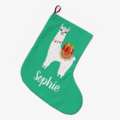 Funky Alpaca Kerstschattige lama Grote Kerstsok (Voorkant (Hangend))