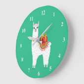 Funky Alpaca Kerstschattige lama Grote Klok (Hoek)