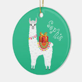 Funky Alpaca Kerstschattige lama Keramisch Ornament (Links)