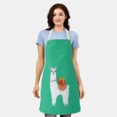 Funky Alpaca Kerstschattige lama Schort (Gedragen)