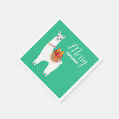 Funky Alpaca Kerstschattige lama Servet (Hoek)