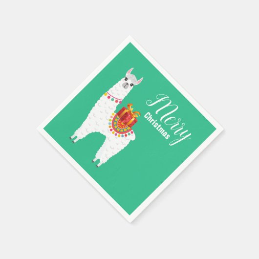 Funky Alpaca Kerstschattige lama Servet (Hoek)