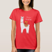 Funky Alpaca Kerstschattige lama T-shirt (Voorkant)