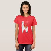 Funky Alpaca Kerstschattige lama T-shirt (Voorkant volledig)