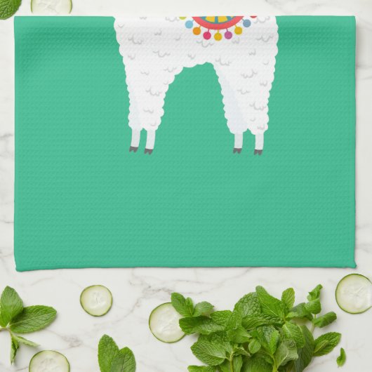 Funky Alpaca Kerstschattige lama Theedoek (Gevouwen)