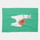 Funky Alpaca Kerstschattige lama Theedoek (Horizontaal)