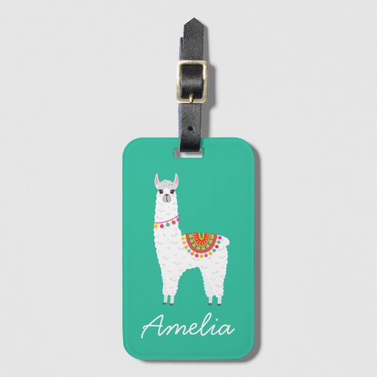 Funky Alpaca llama drama schattig dier Bagagelabel (Voorkant (verticaal))