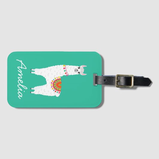 Funky Alpaca llama drama schattig dier Bagagelabel (Voorkant (horizontaal))