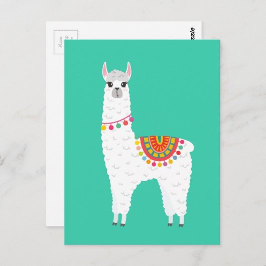 Funky Alpaca llama drama schattig dier Briefkaart (Voorkant / Achterkant)