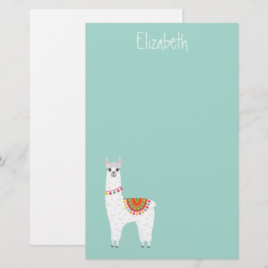 Funky Alpaca llama drama schattig dier Briefpapier (Voorkant / Achterkant)