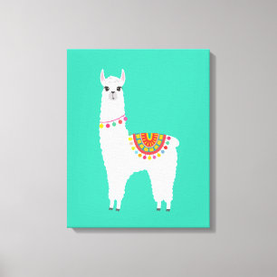 Funky Alpaca llama drama schattig dier Canvas Afdruk